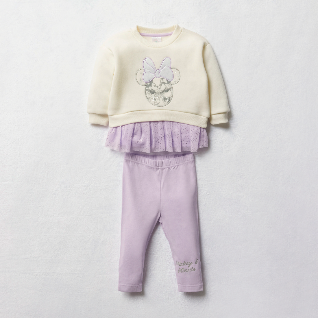 Minnie fleece legging set egret orchid bloom-LILAC-6-12 MTHS