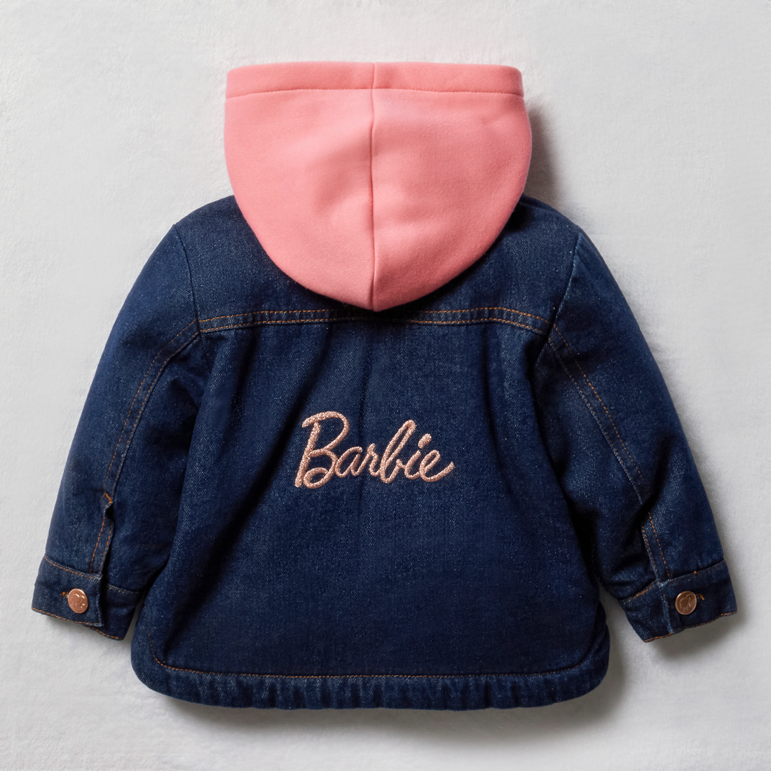 Baby Barbie sherpa lined denim shacket dark wash-DARK BLUE-3-6 MTHS