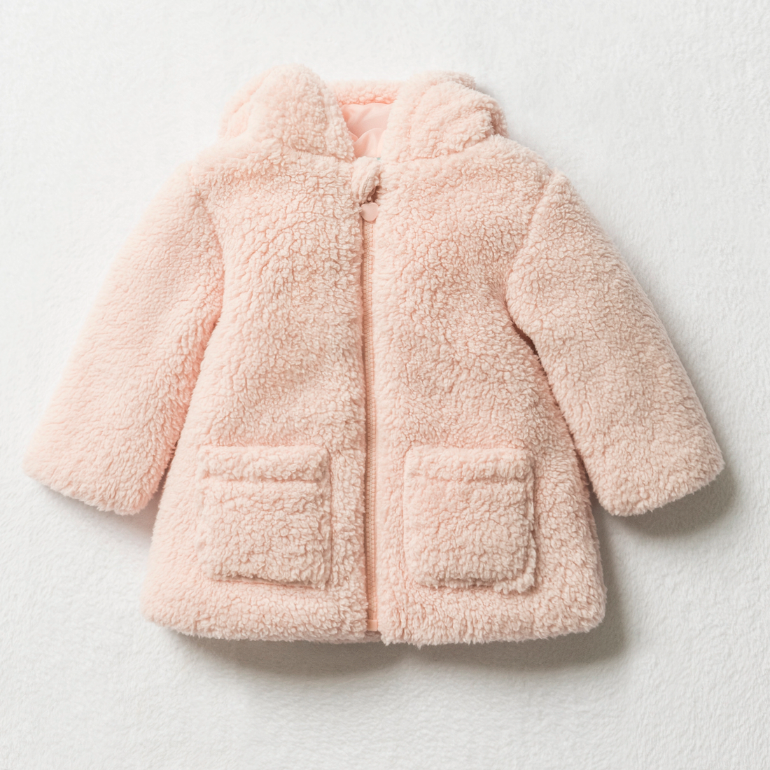 Hooded sherpa jacket strawberry cream-LIGHT PINK-18-24 MTHS