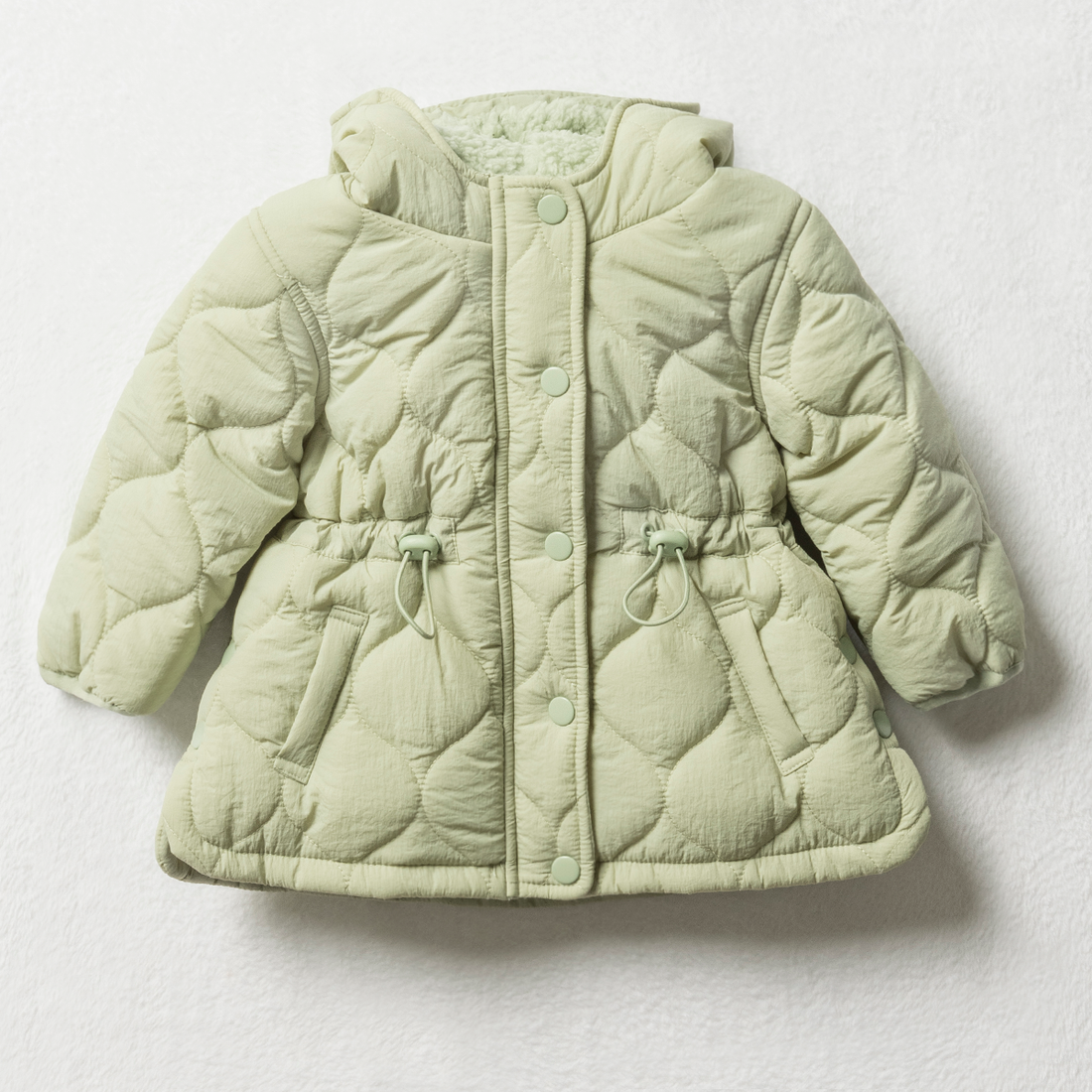 Quilted hooded parka jacket frosty green-SAGE-18-24 MTHS