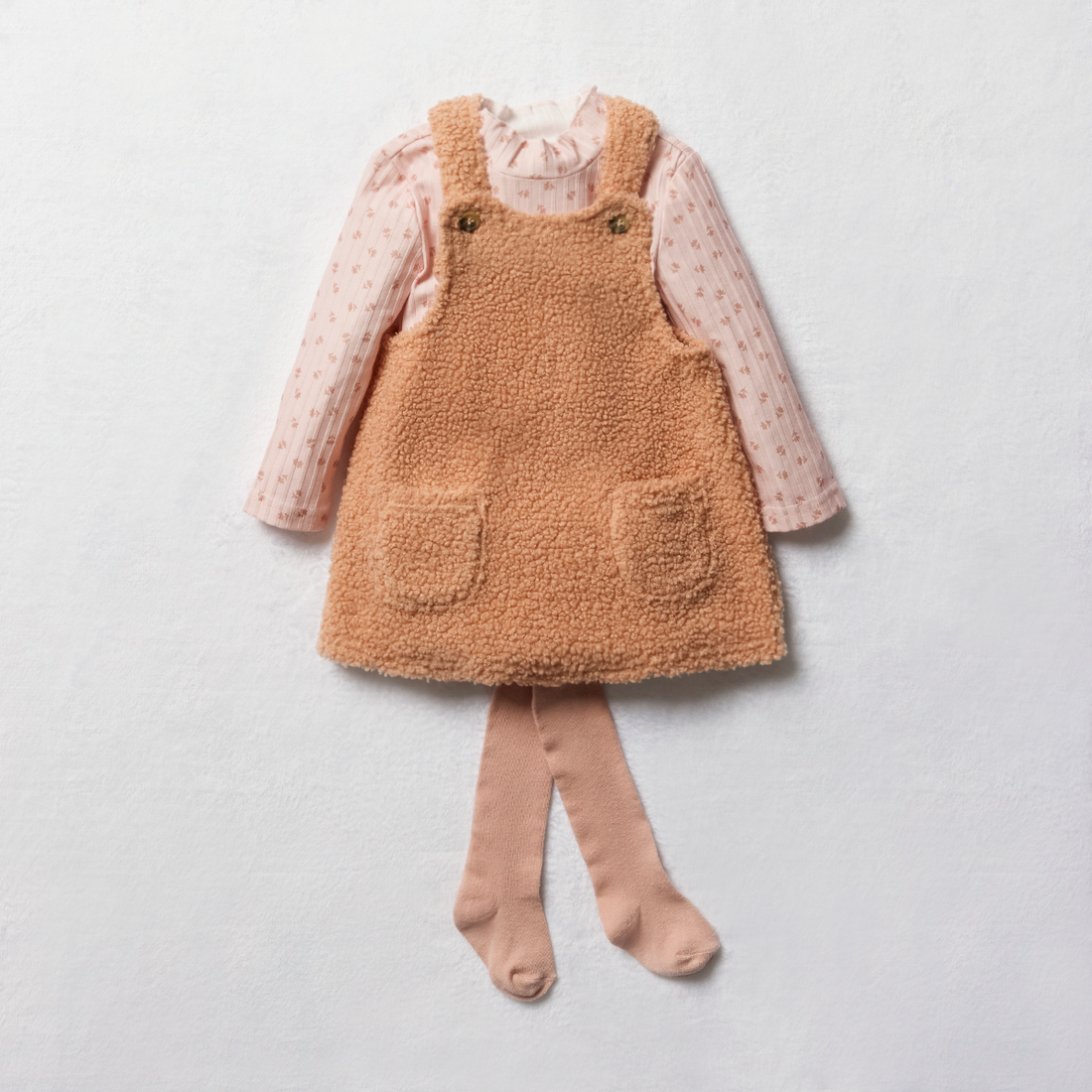 Sherpa pinni set with tights tuscany-BEIGE-6-12 MTHS