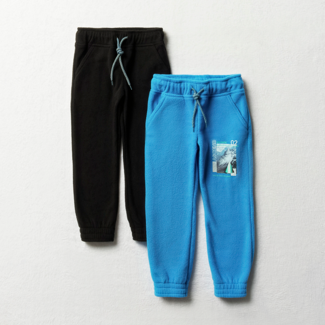 MI 2 pack trackpants fashion polorfleece blue blac-BLACK-3-4 YRS