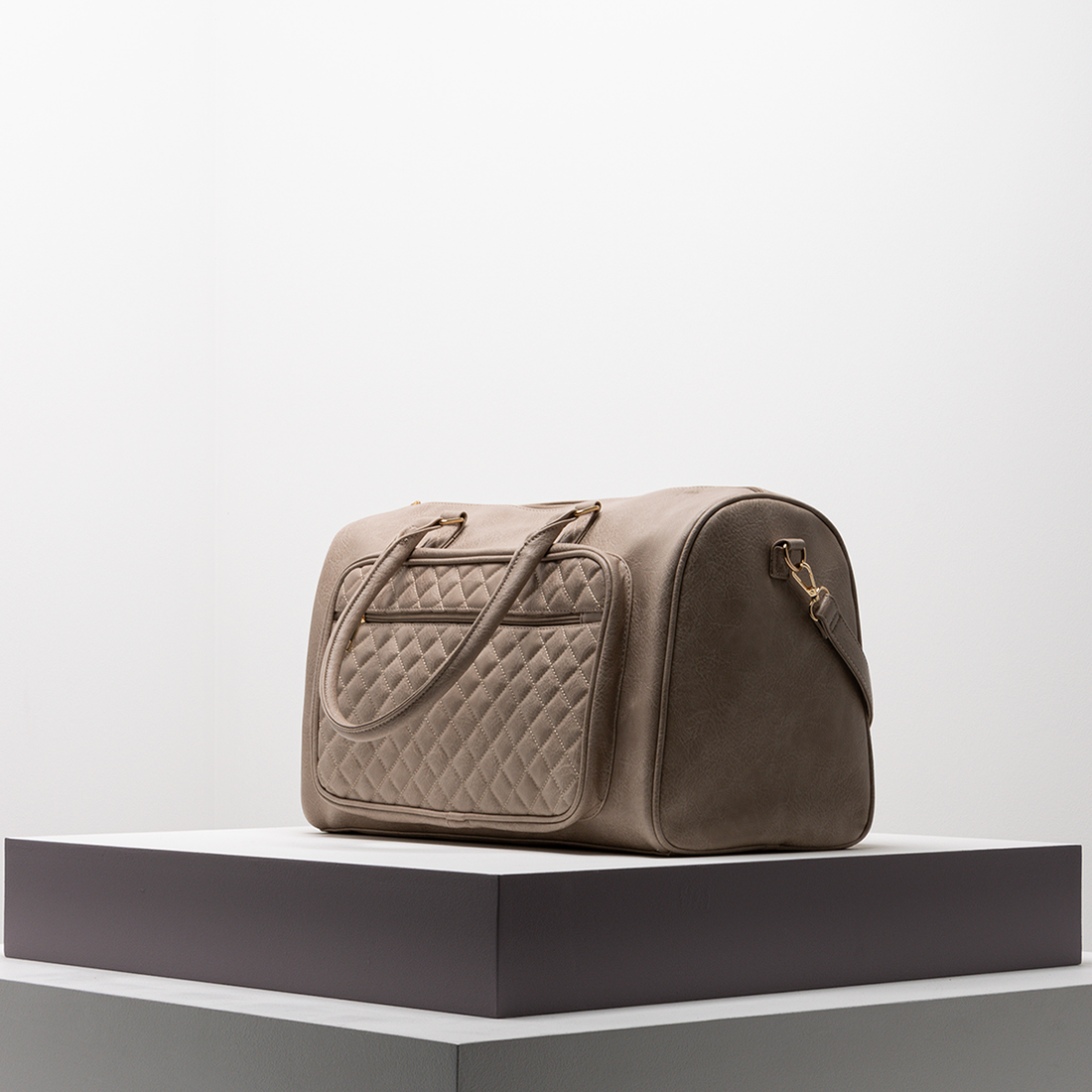 Qulited Weekender bag stone-STONE-ONE SIZE