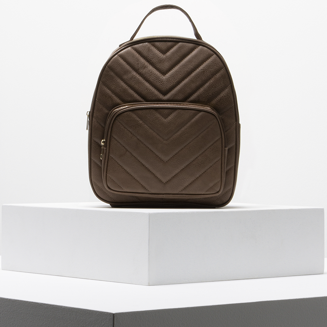 Quilted backpack brown-BROWN-ONE SIZE