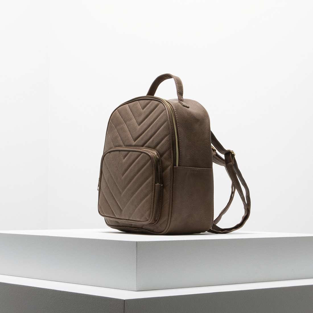 Quilted backpack brown-BROWN-ONE SIZE