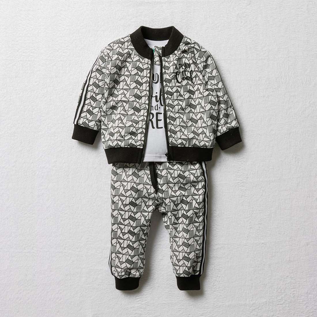 3 Piece tricot track set black white-BLACK-18-24 MTHS