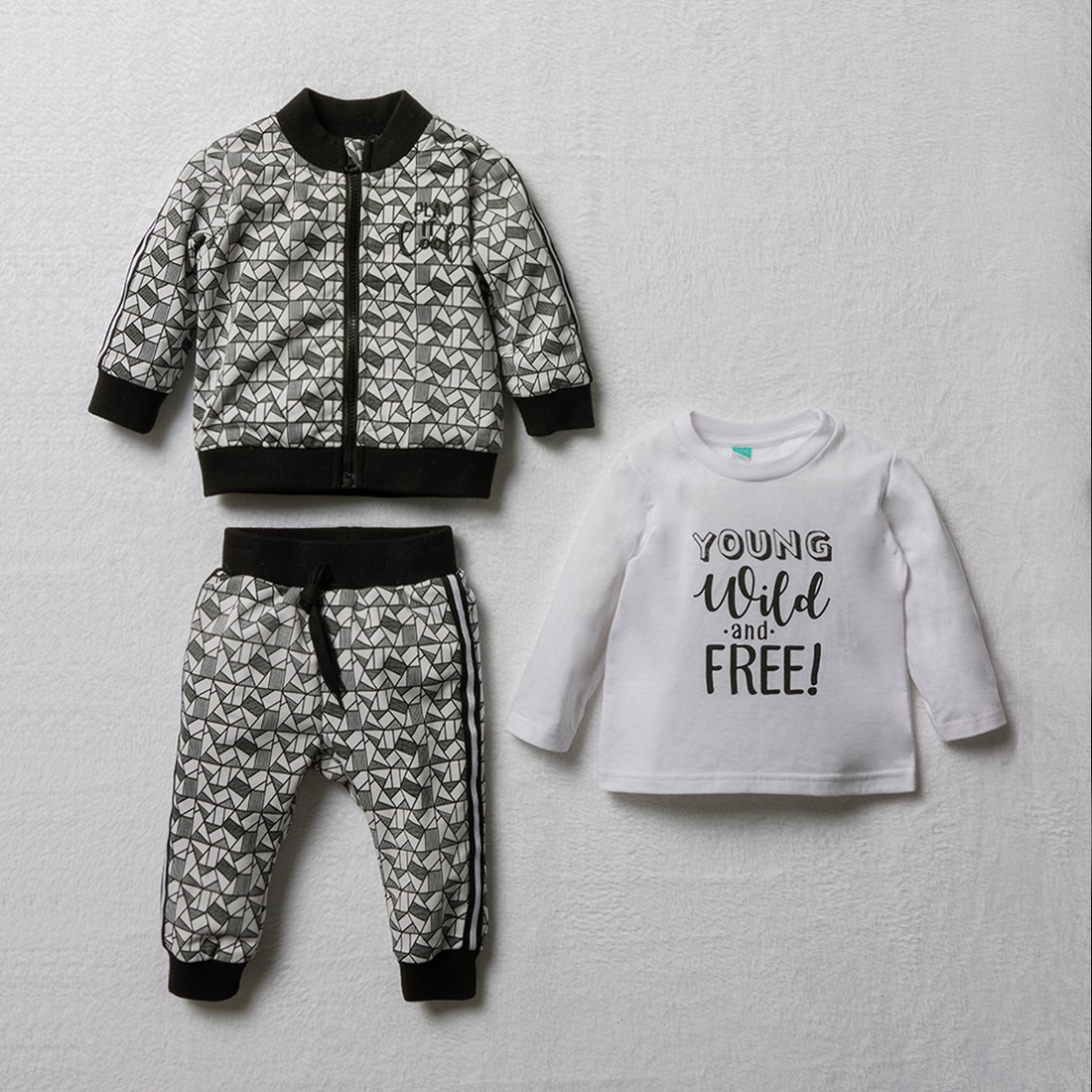 3 Piece tricot track set black white-BLACK-18-24 MTHS