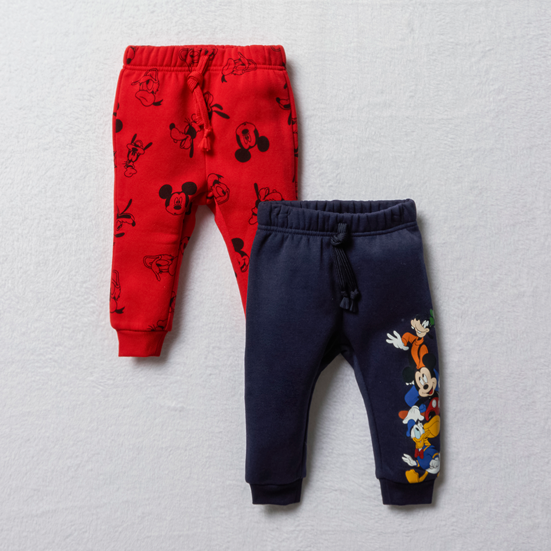 MICKEY MOUSE 2 PACK BACK AND FRONT TRACKPANTS-NAVY-18-24 MTHS