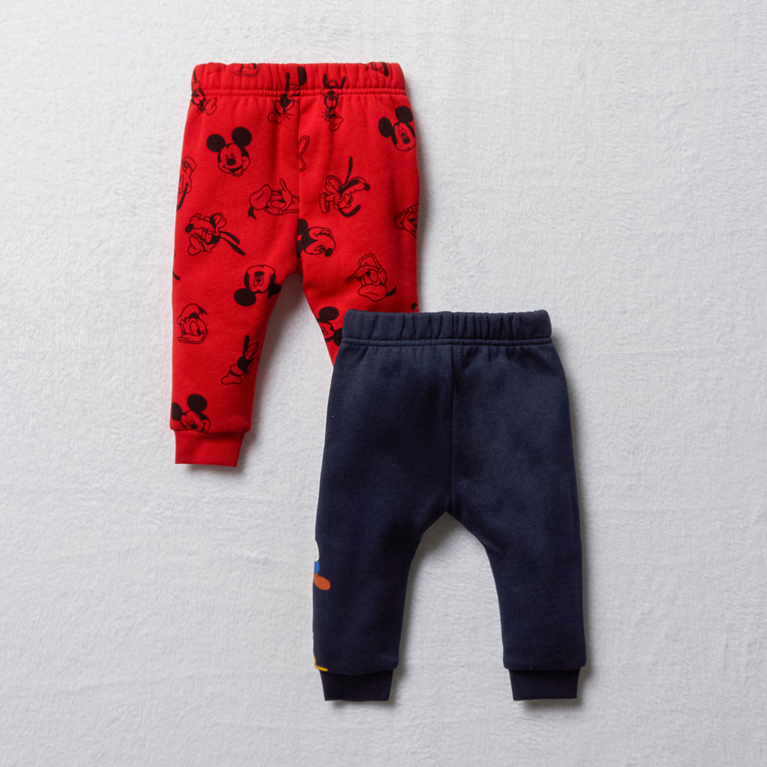 MICKEY MOUSE 2 PACK BACK AND FRONT TRACKPANTS-NAVY-18-24 MTHS