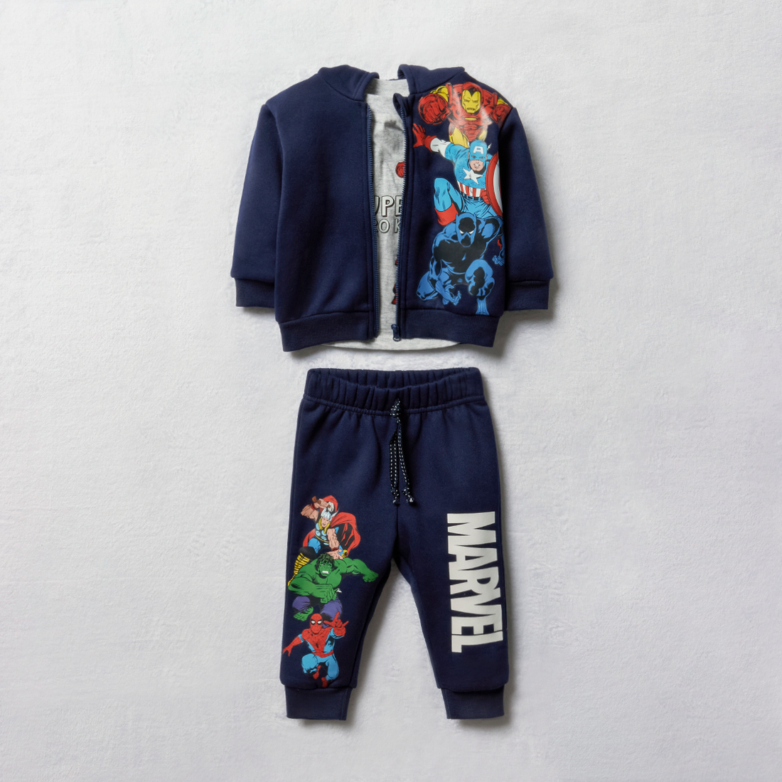 3 piece set Marvel navy and grey melange-NAVY-18-24 MTHS