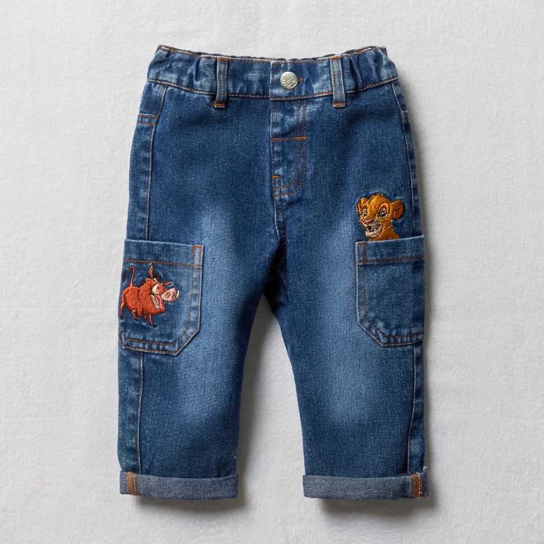 Lion King balloon shape patch denim-DARK BLUE-12-18 MTHS