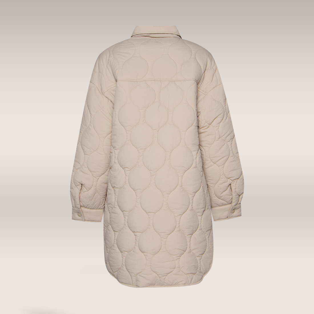 Quilted shacket coat irish cream-STONE-36