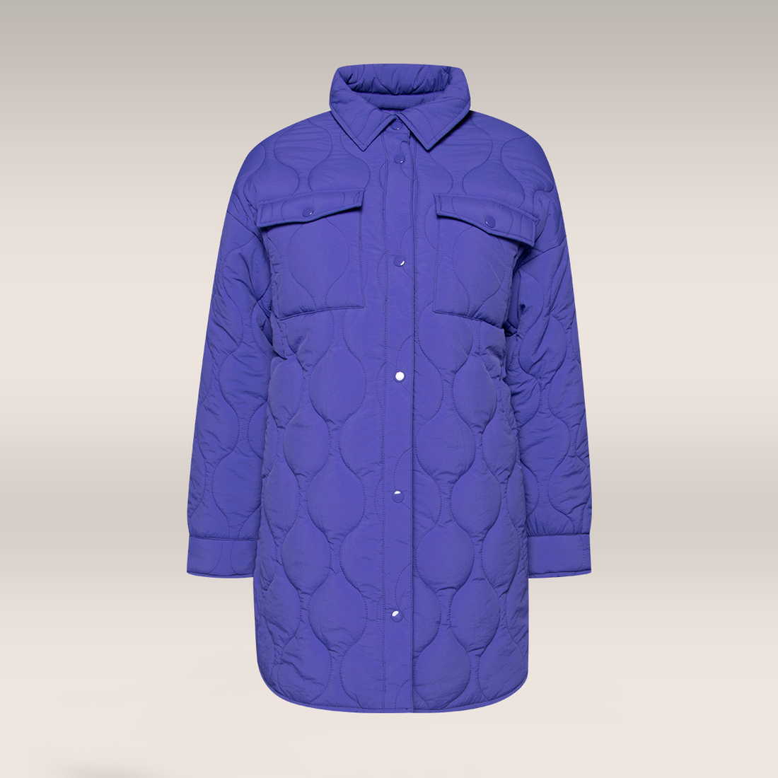 Quilted shacket coat liberty-BRIGHT PURPLE-36