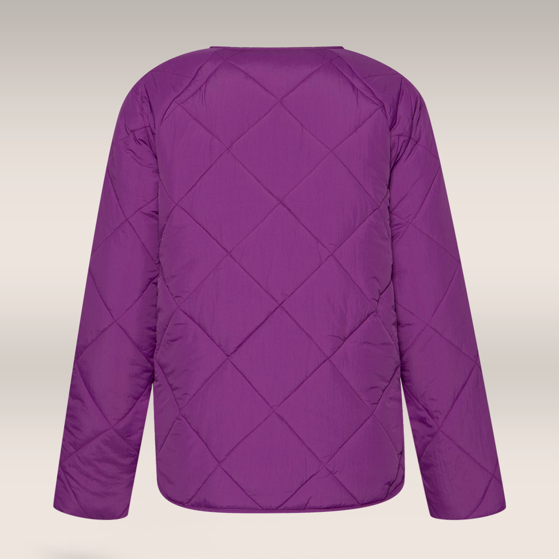 Light weight collarless quilted jacket holyhock-PURPLE-40