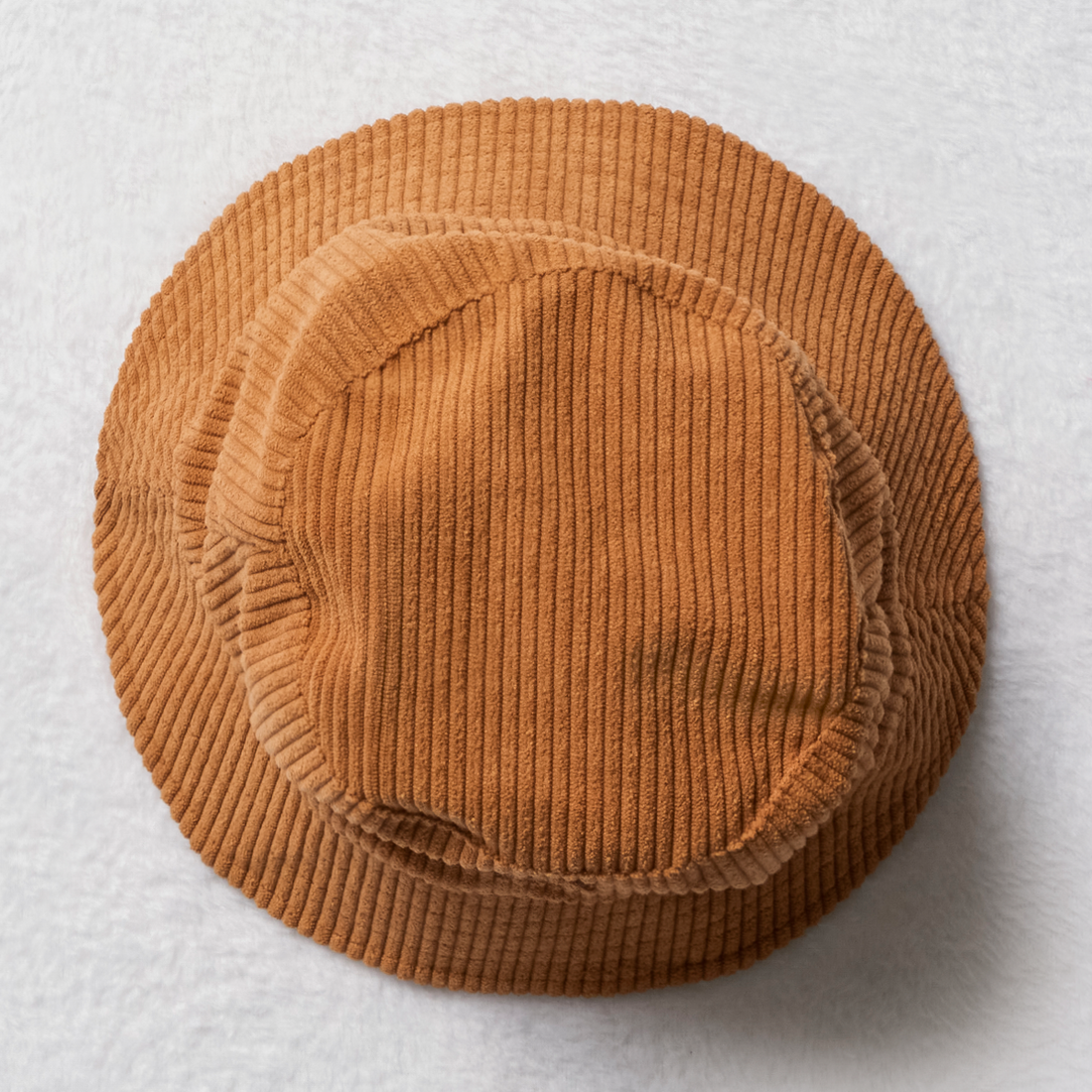 BROWN CORDUROY BUCKET HAT-TAN-48 CM