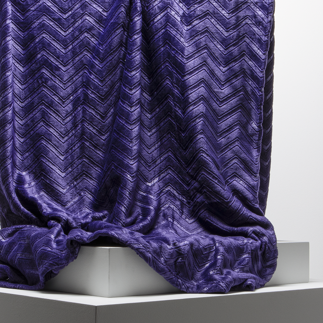 Zigzag large textured throw murberry-PURPLE-LARGE