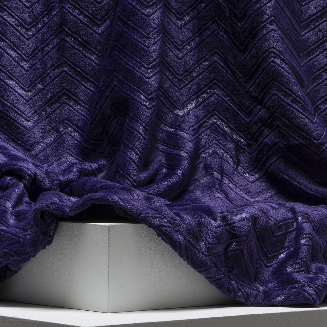 Zigzag large textured throw murberry-PURPLE-LARGE