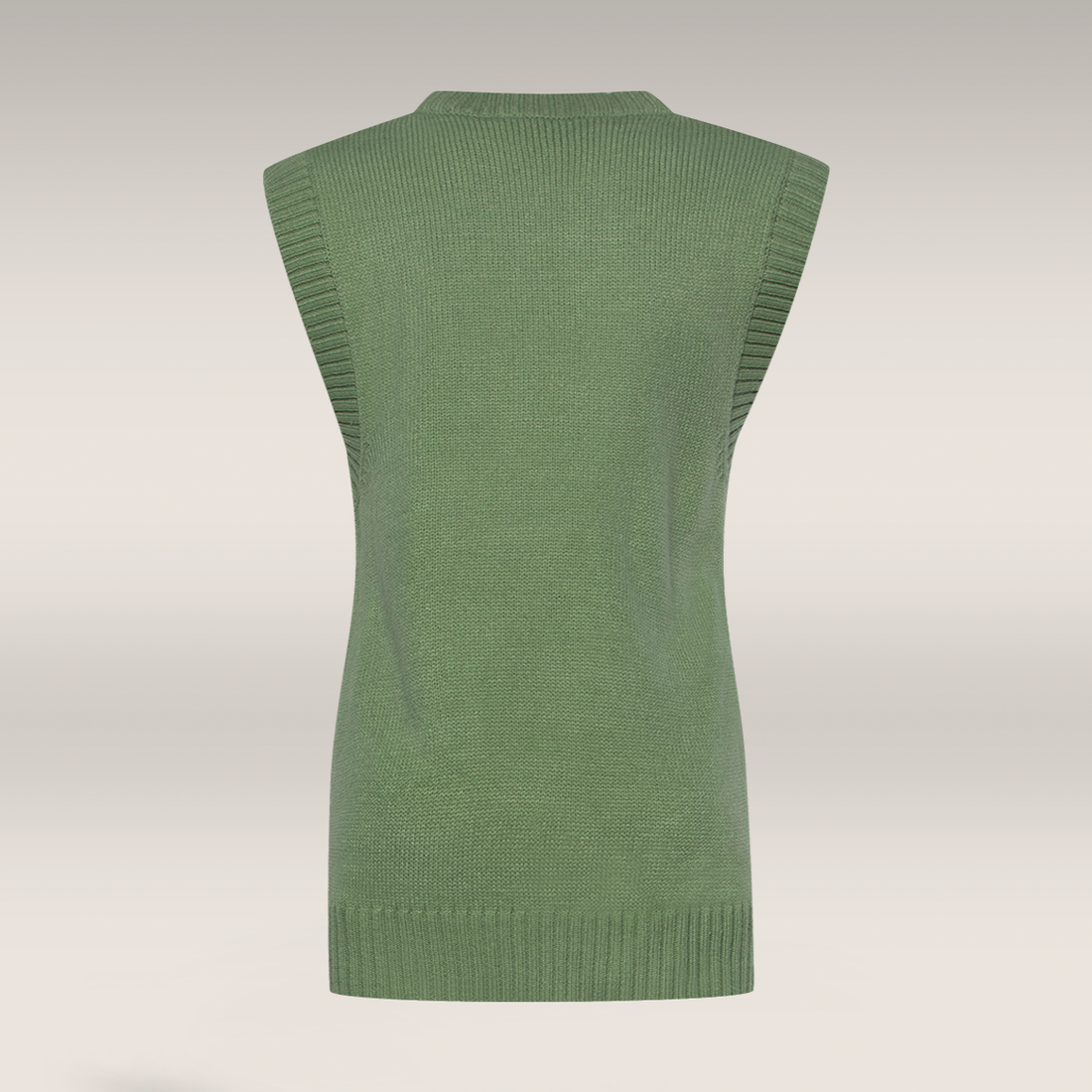 SAGE SLEEVLESS LONGER VEST FASHION KNITWEAR-SAGE-M