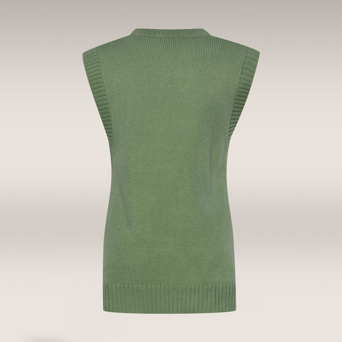 SAGE SLEEVLESS LONGER VEST FASHION KNITWEAR-SAGE-M (1)