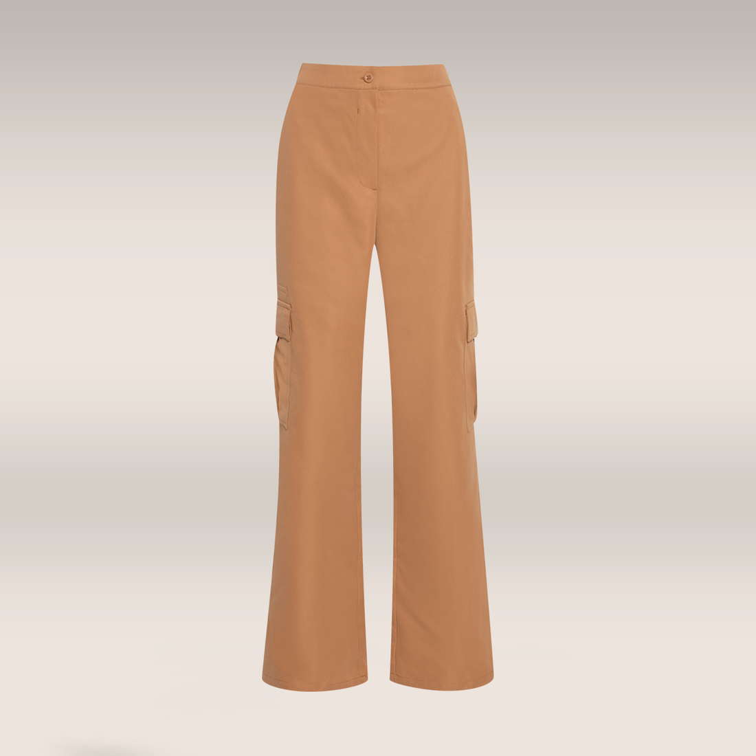 Cargo pant wide leg almond-CAMEL-30