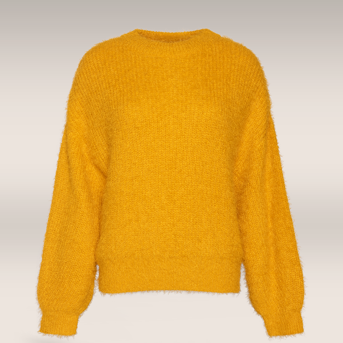 Slouchy fisherman rib pullover ochre-OCHRE-M