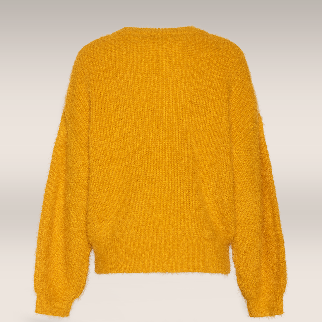 Slouchy fisherman rib pullover ochre-OCHRE-M