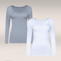 2 Pack thermal spencers white and grey-WHITE-M