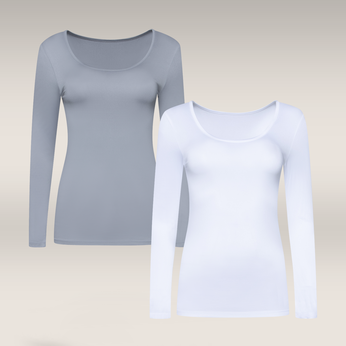 2 Pack thermal spencers white and grey-WHITE-M