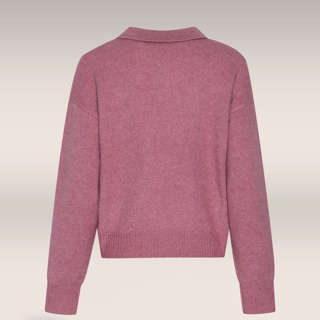 Collared boxy cardi heather rose-DUSTY PINK-S