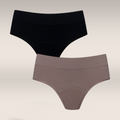 2 Pack seamfree period panty black and mocha-MOCHA-XXS