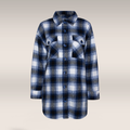 Melton shacket coat navy check-NAVY-40