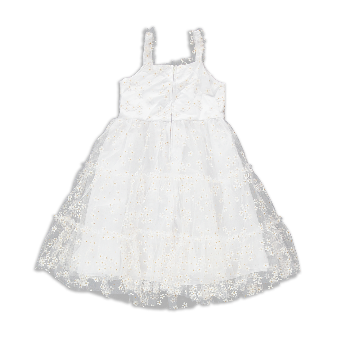 Floral tiered strappy dresswhite-WHITE-4-5 YRS