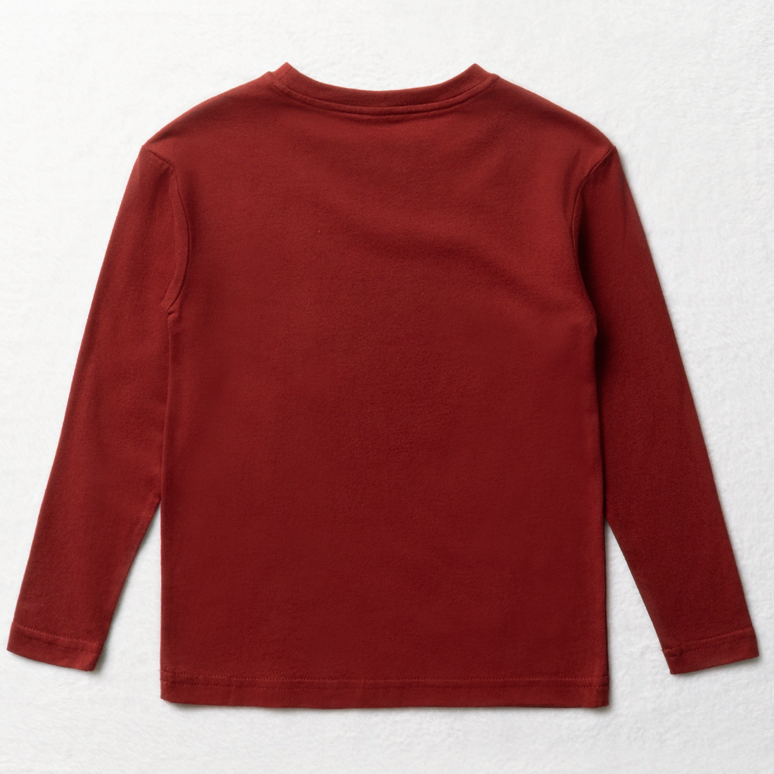 Long sleeve crew neck t-shirt dark red-RED-9-10 YRS