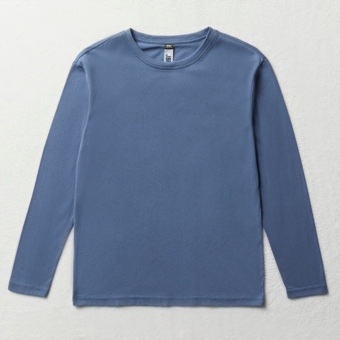 Long sleeve crew neck t-shirt blue-MID BLUE-9-10 YRS