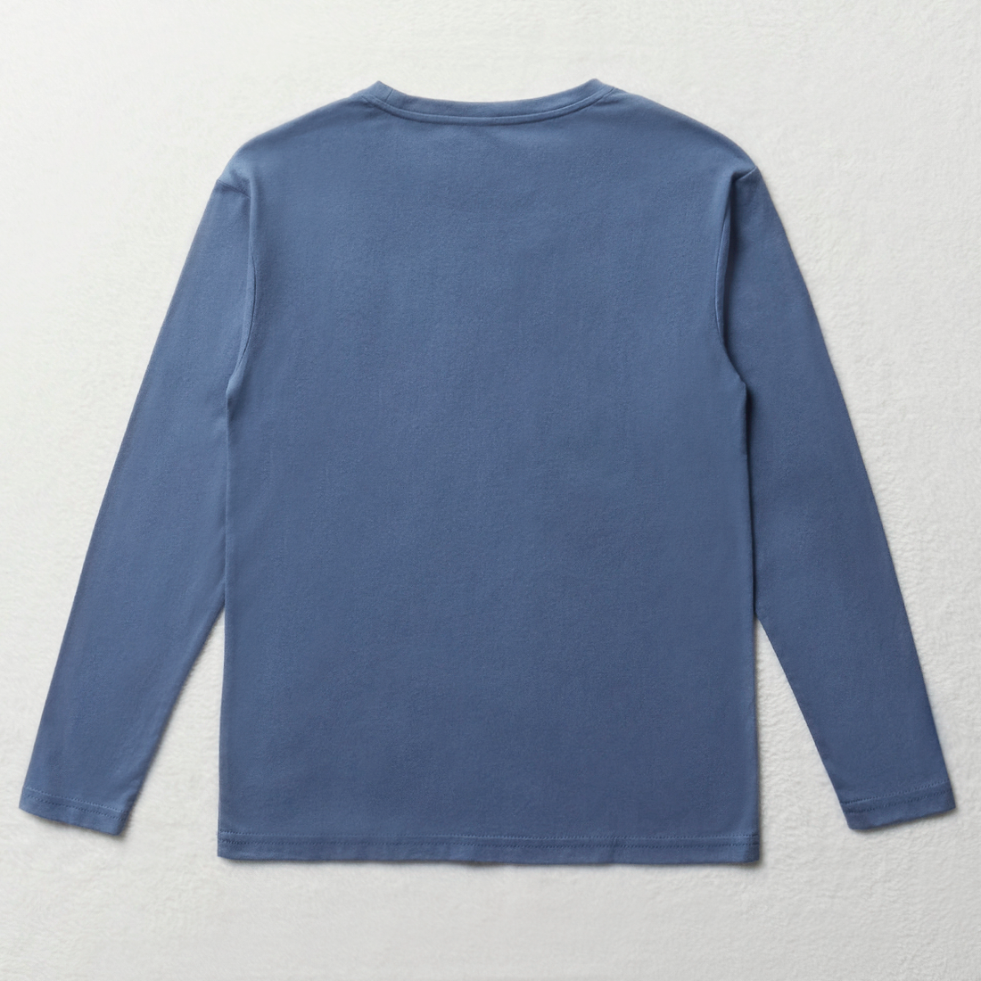 Long sleeve crew neck t-shirt blue-MID BLUE-9-10 YRS