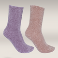 2 PACK CHENILLE SOCKS MOCHA AND PURPLE-ASSORTED-4-7