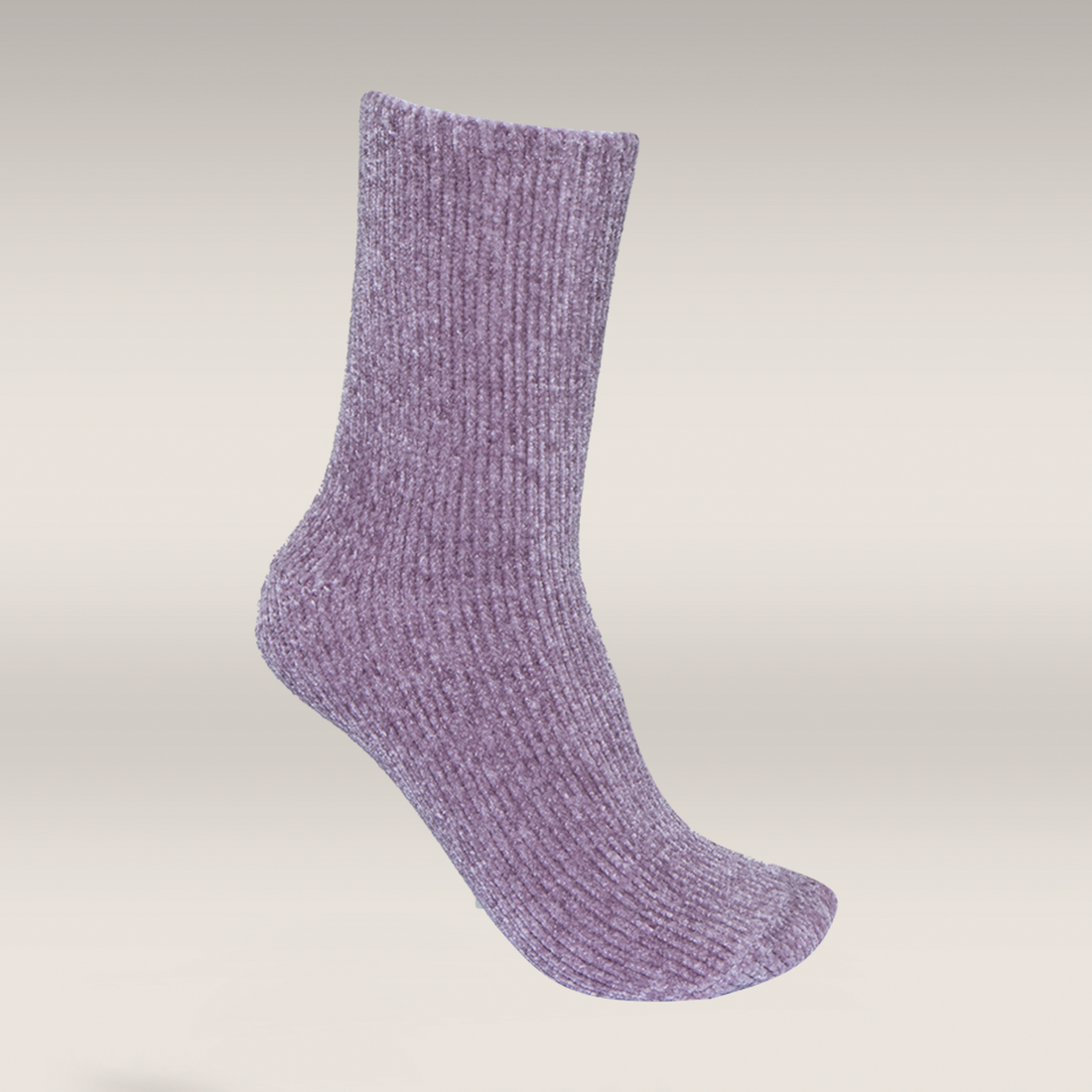 2 PACK CHENILLE SOCKS MOCHA AND PURPLE-ASSORTED-4-7