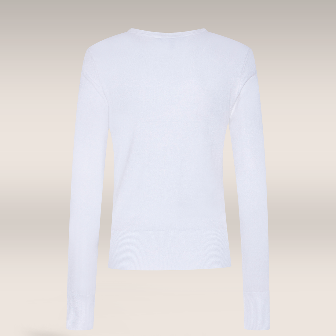 WHITE FINE GAUGE TSHIRT KNIT PULLOVER-WHITE-M