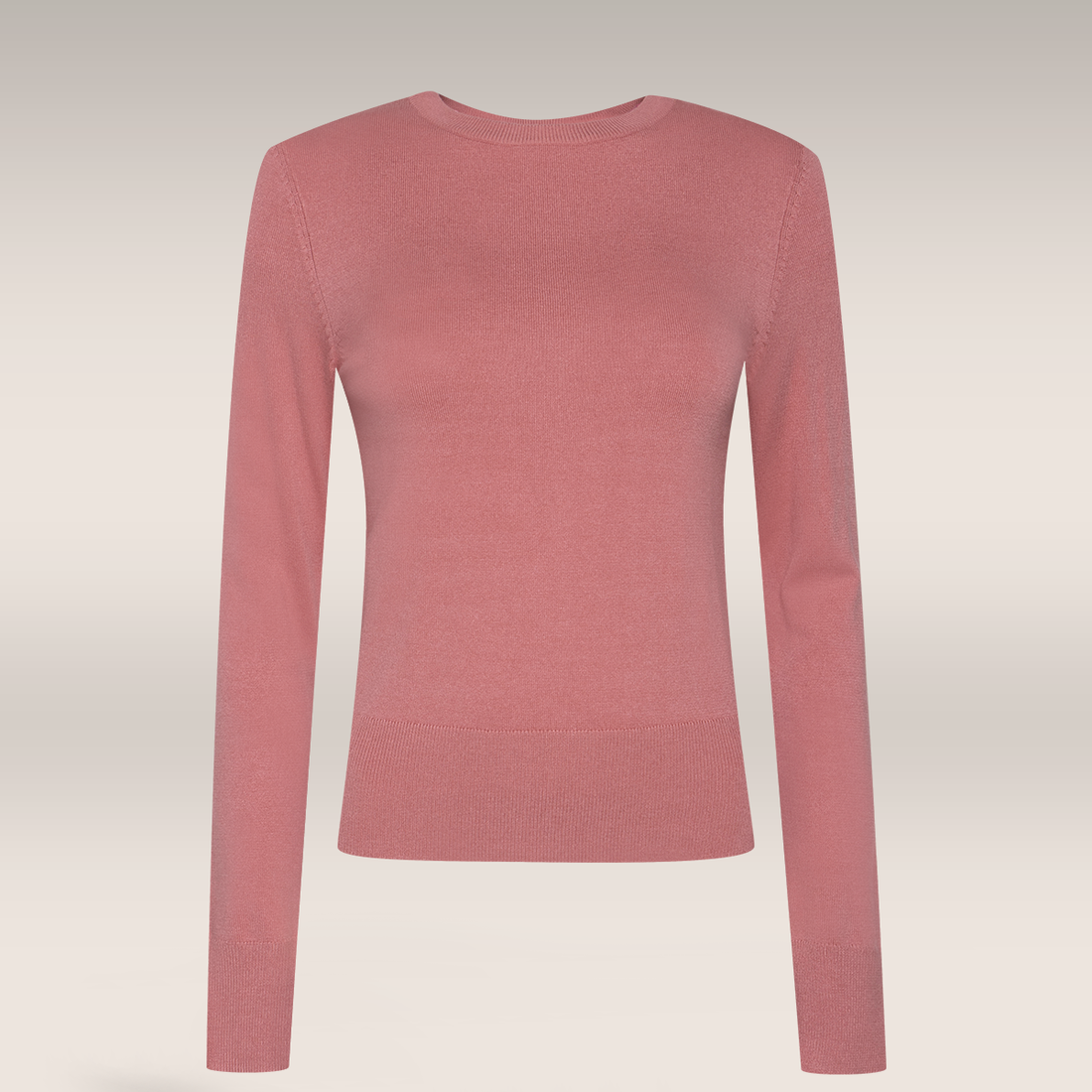 LIGHT PINK FINE GAUGE TSHIRT KNIT PULLOVER-LIGHT PINK-M