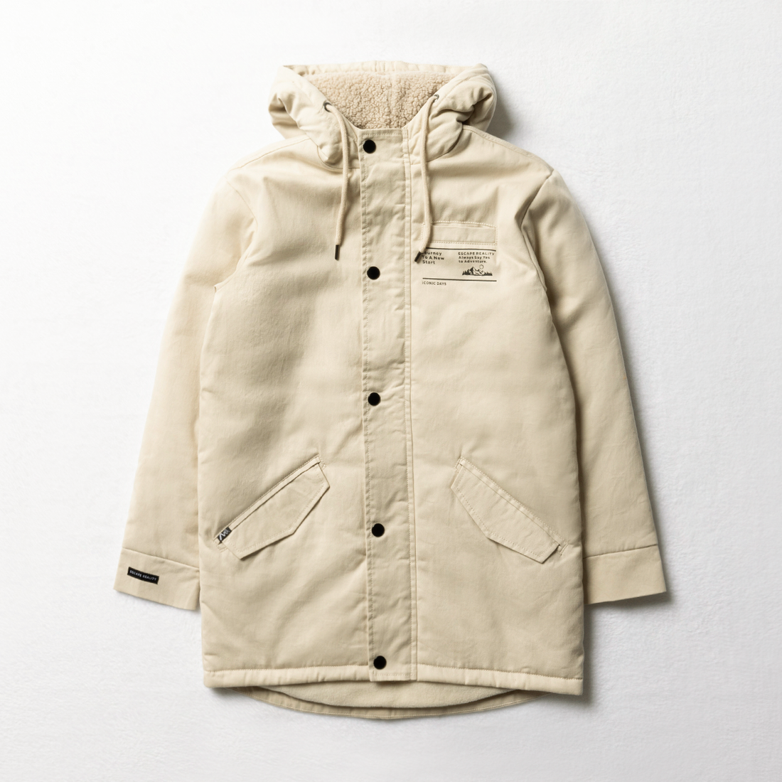 STYLED LL PARKA  JACKET COTTON TWILL STONE-BEIGE-11-12 YRS