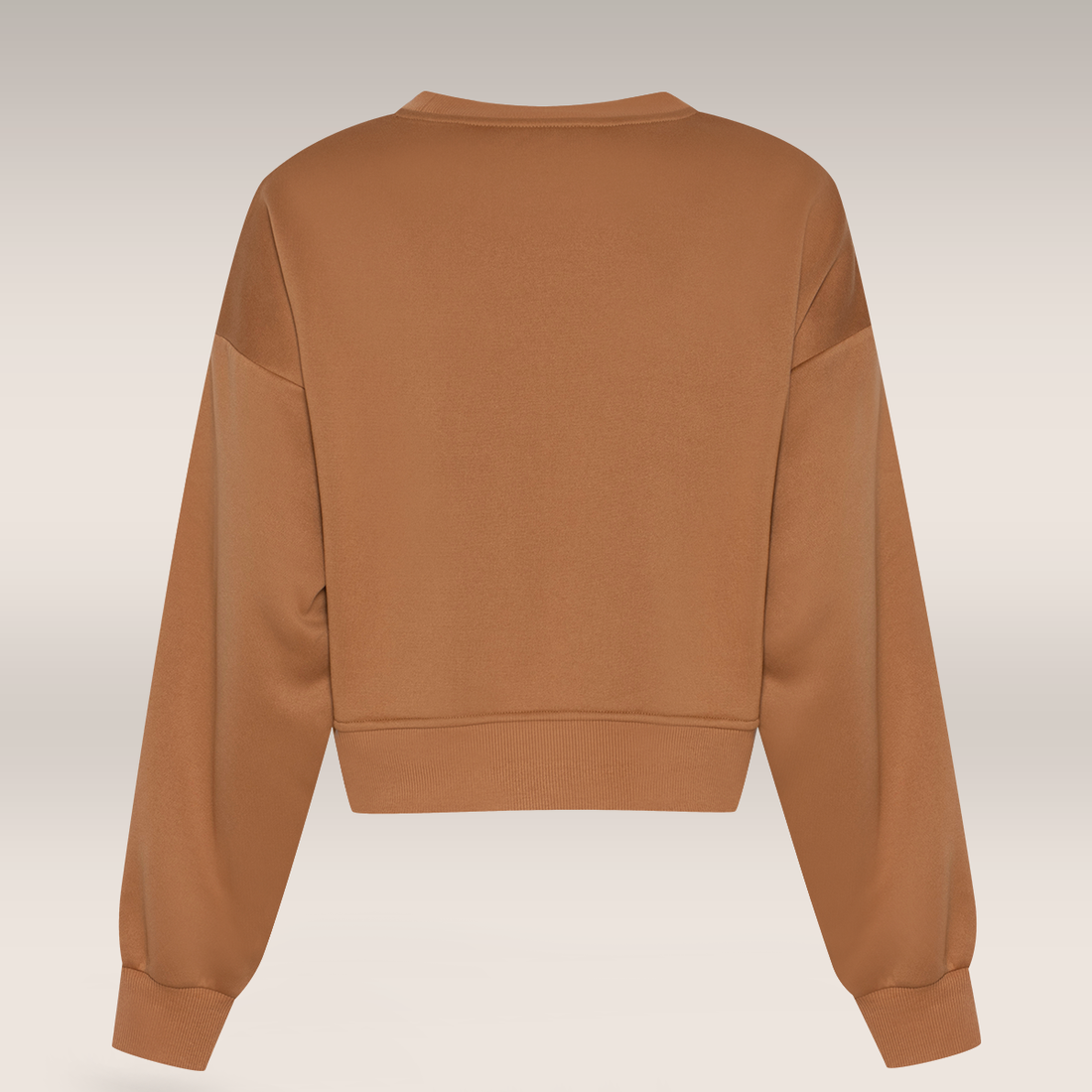 Almond Cropped crew new fashion sweat top-CAMEL-M