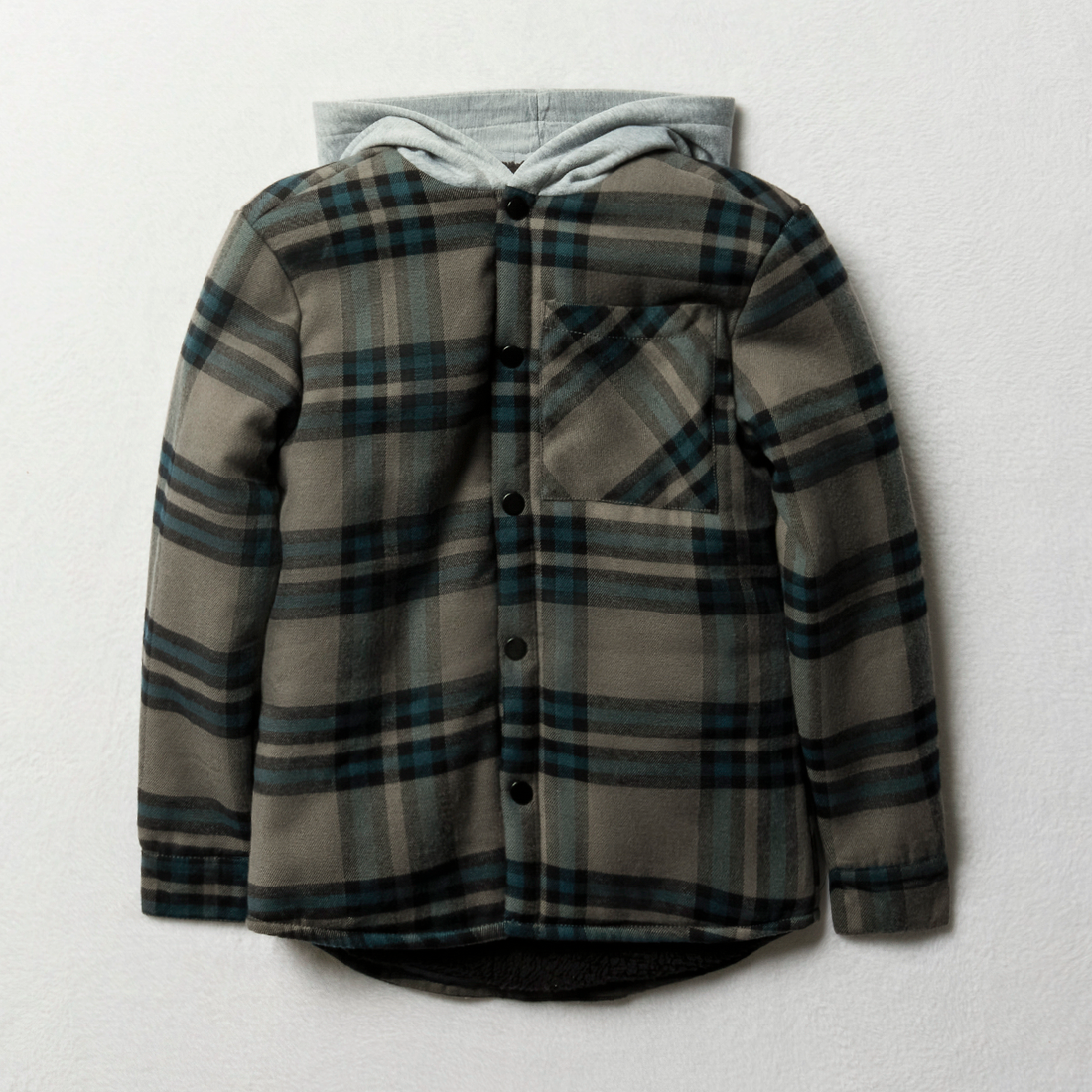 Flannel shacket check blue-MULTI-7-8 YRS