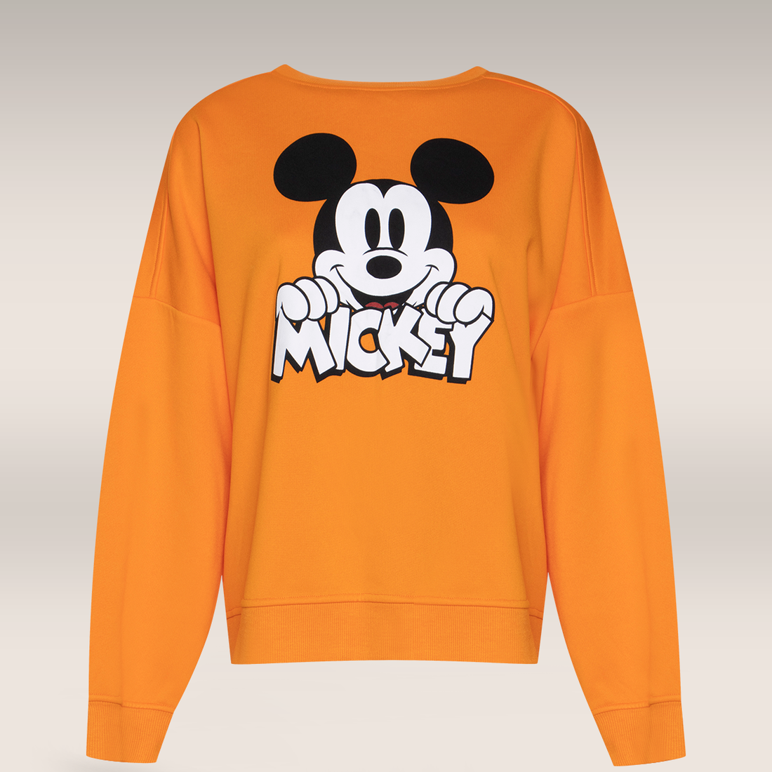 CHARACTER CROPPED CREW NECK SWEAT TOP ORANGE MICKE-TANGERINE-XS