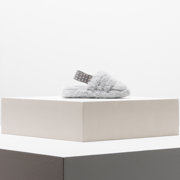 quilted furry slipper-GREY-12