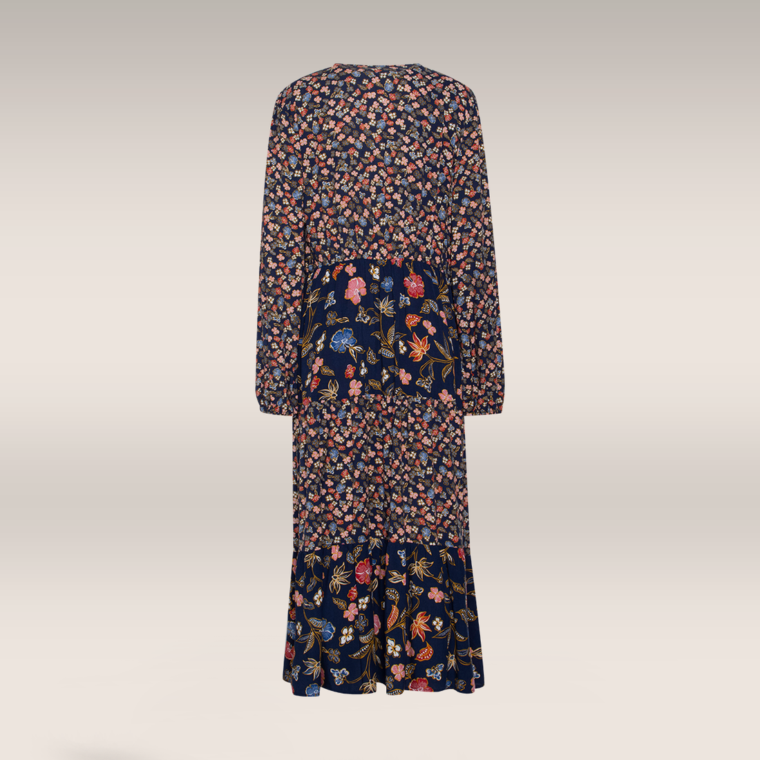 Printed viscose maxi dress navy-NAVY-40