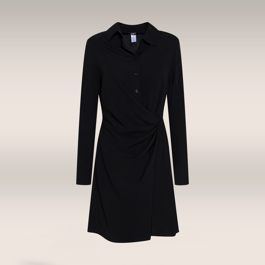 Plain wrap dress black-BLACK-40