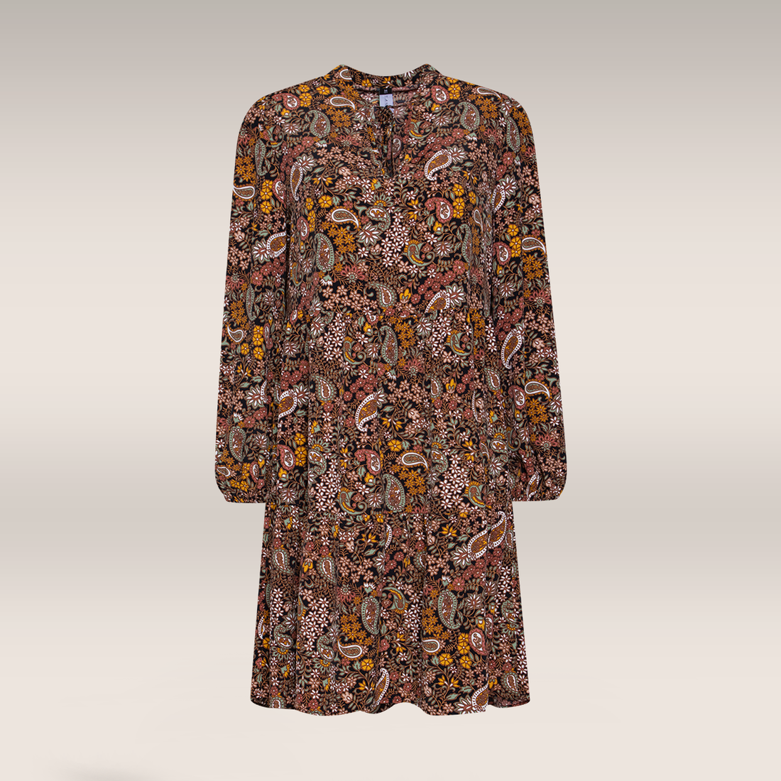 Paisley printed peasant dress multi-MULTI-40