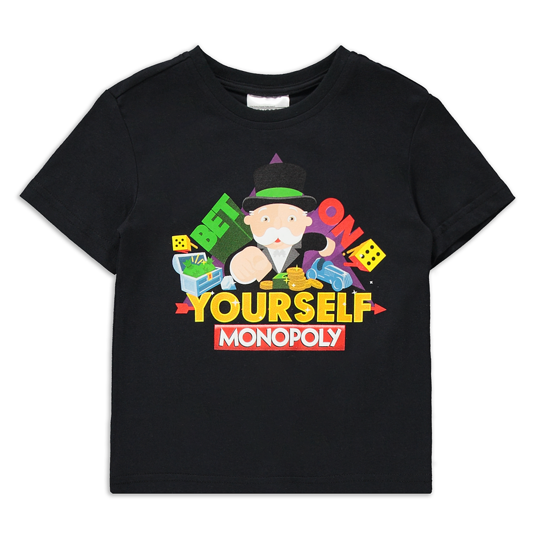 Monopoly basic t-shirt black-BLACK-2-3 YRS