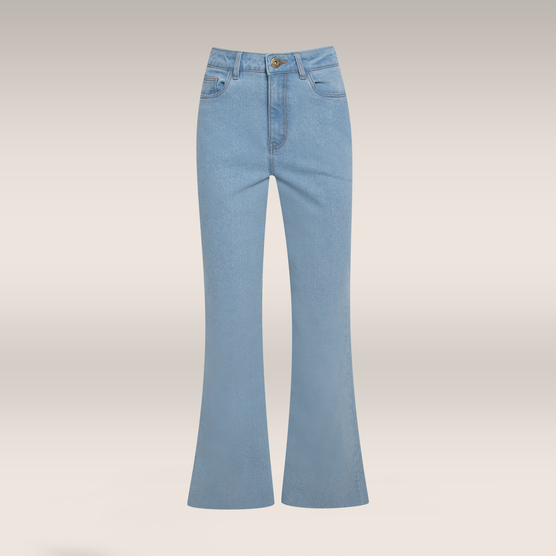 FLARED LEG JEANS WITH FRAYED HEM LIGHT WASH-LIGHT BLUE-38