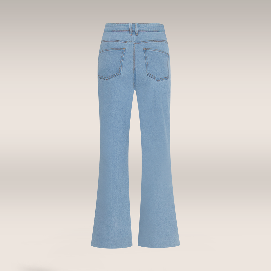 FLARED LEG JEANS WITH FRAYED HEM LIGHT WASH-LIGHT BLUE-38